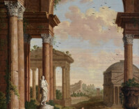 Landschaft mit römischen Ruinen