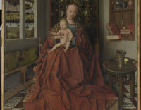 Maria mit Kind in einem Interieur